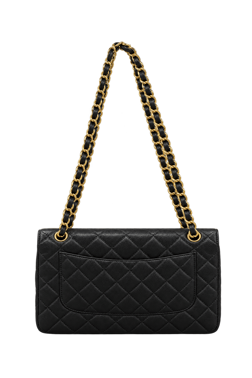 1990s Black Leather Shoulder Bag - Back View