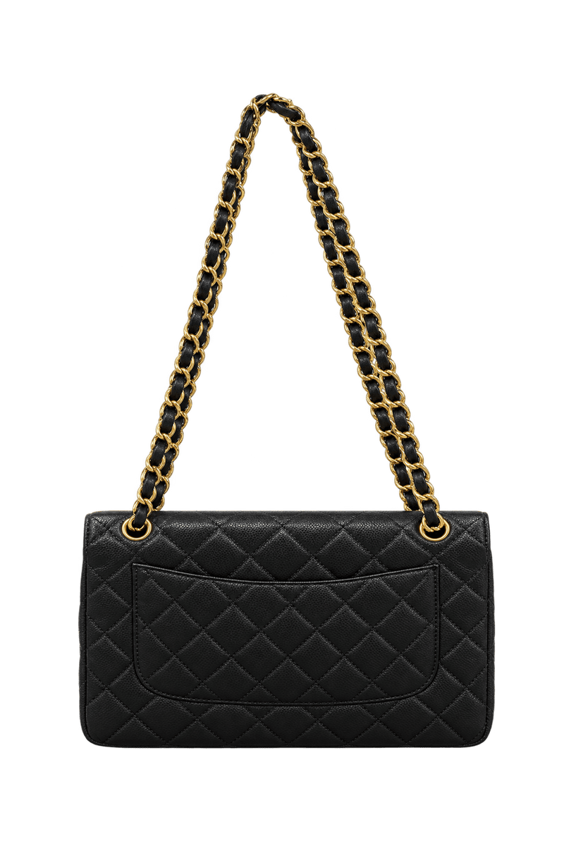 1990s Black Leather Shoulder Bag - Back View