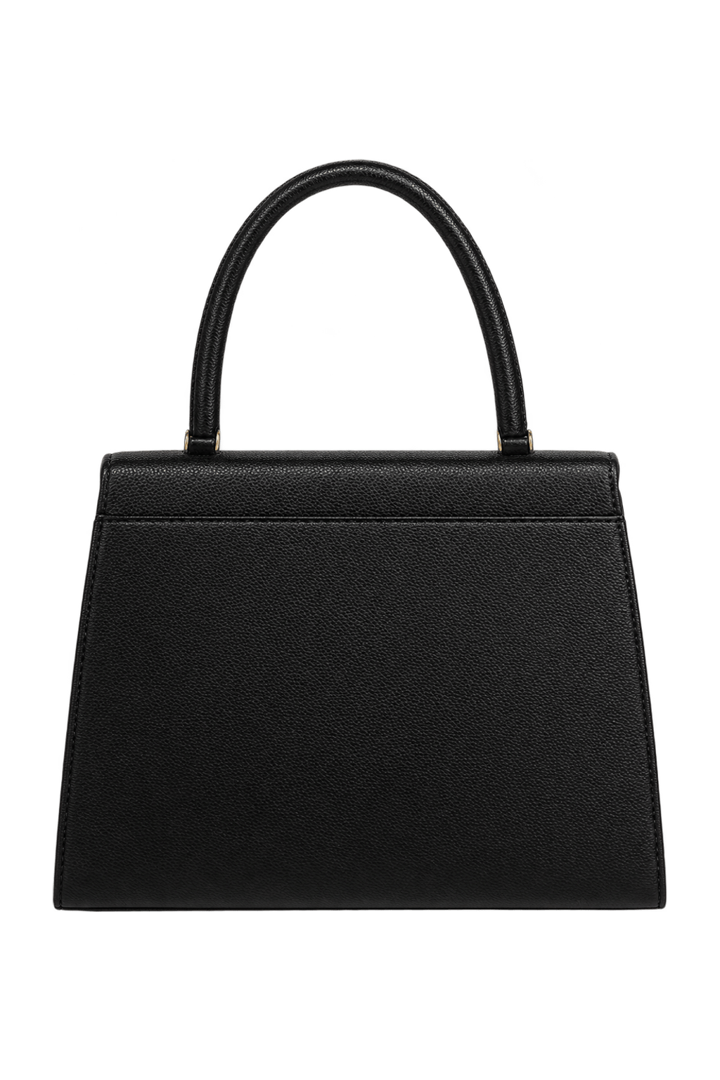 1980s Black Leather Handbag - Back View