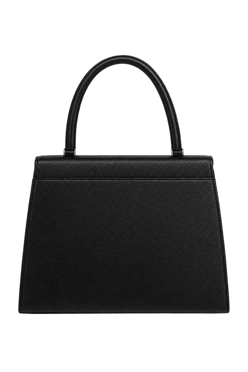1980s Black Leather Handbag - Back View