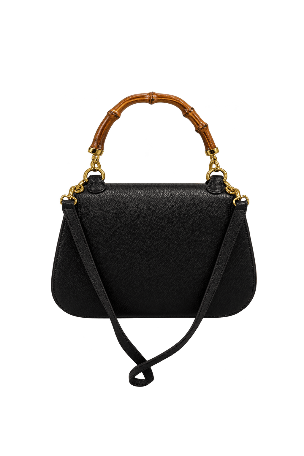 1990s Black Leather-like Handbag - Back View