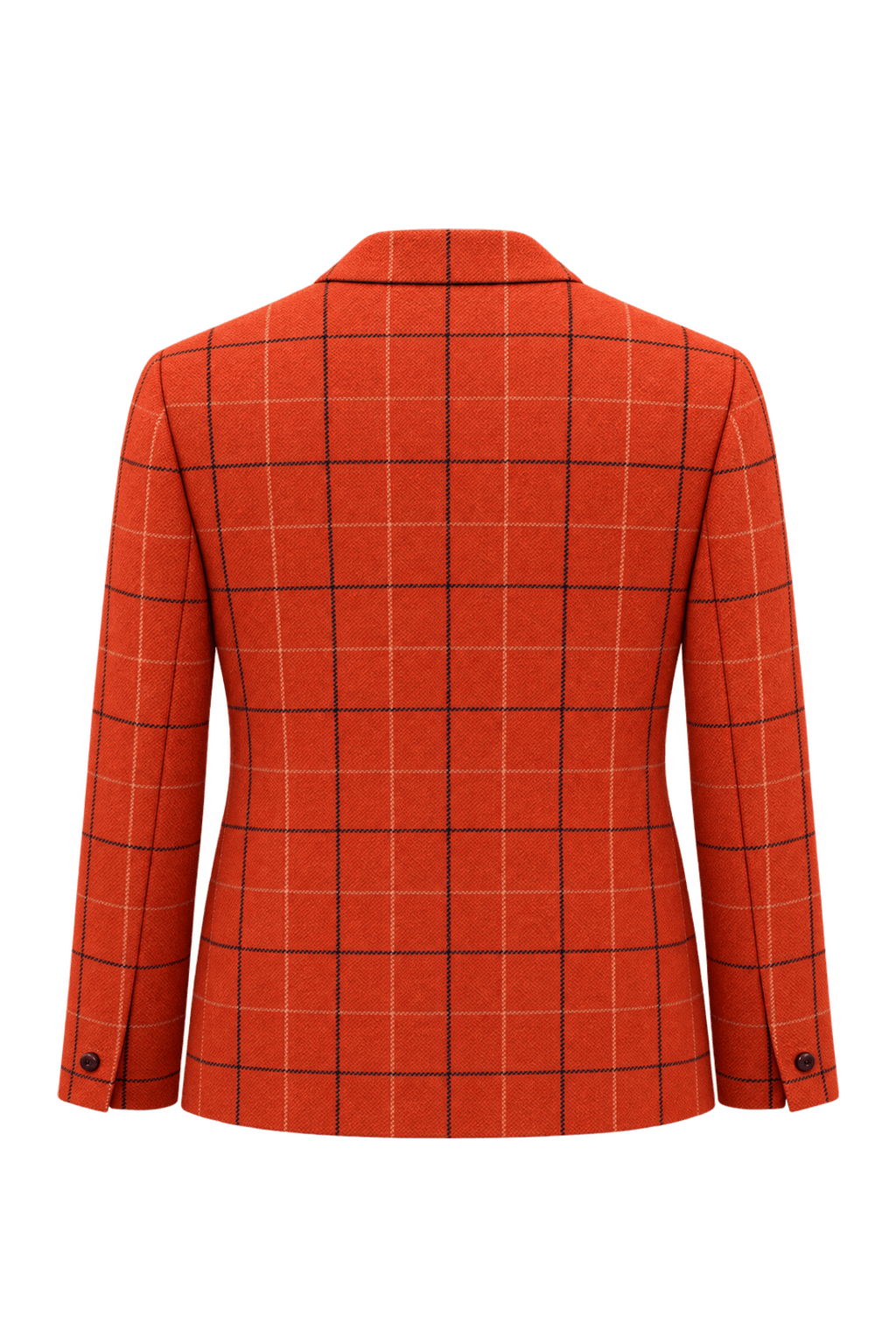 1980s Bright Burnt Orange Wool Blazer - Back View