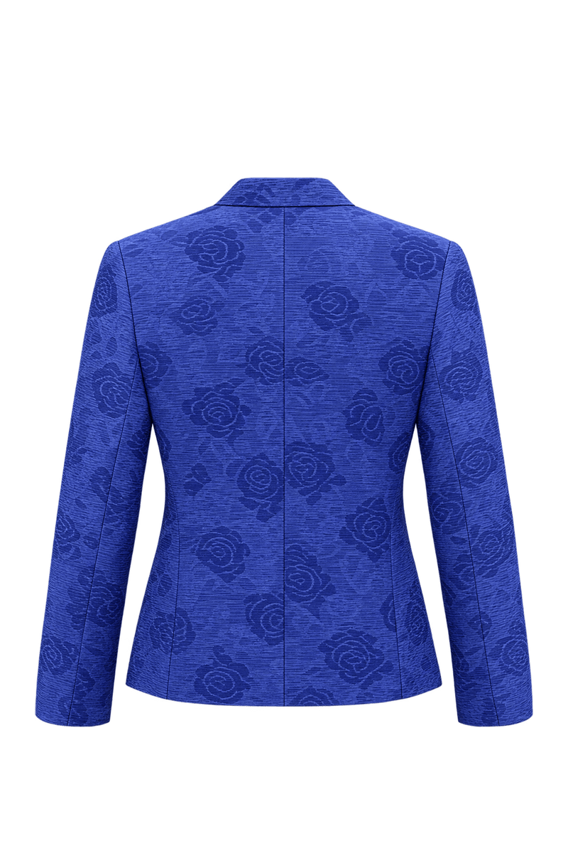 1980s Vivid Violet Jacquard Blazer - Back View