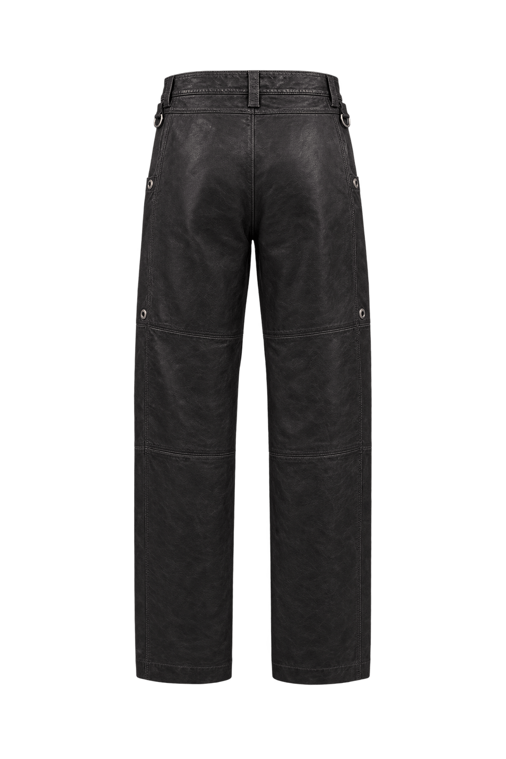 1990s Black Leather Pants - Back View