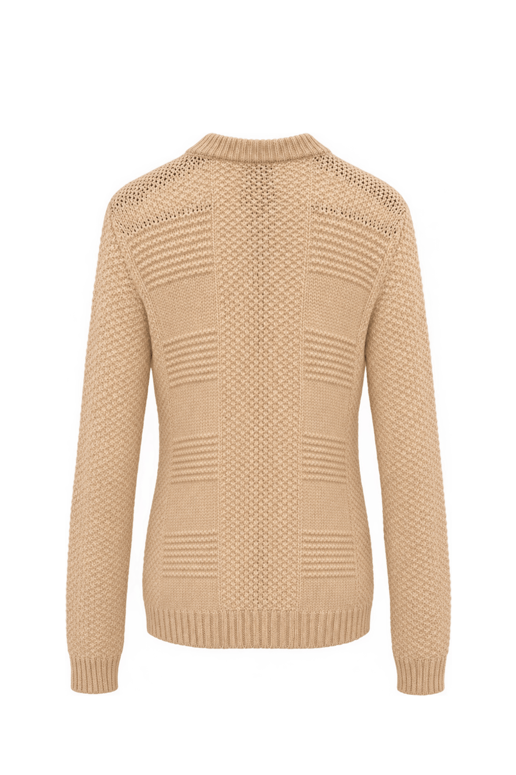 1970s Warm Cream Knit Sweater - Back View