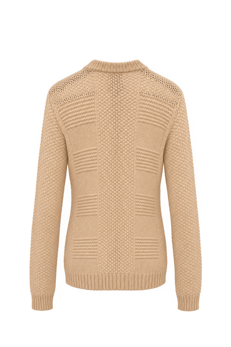 1970s Warm Cream Knit Sweater - Back View