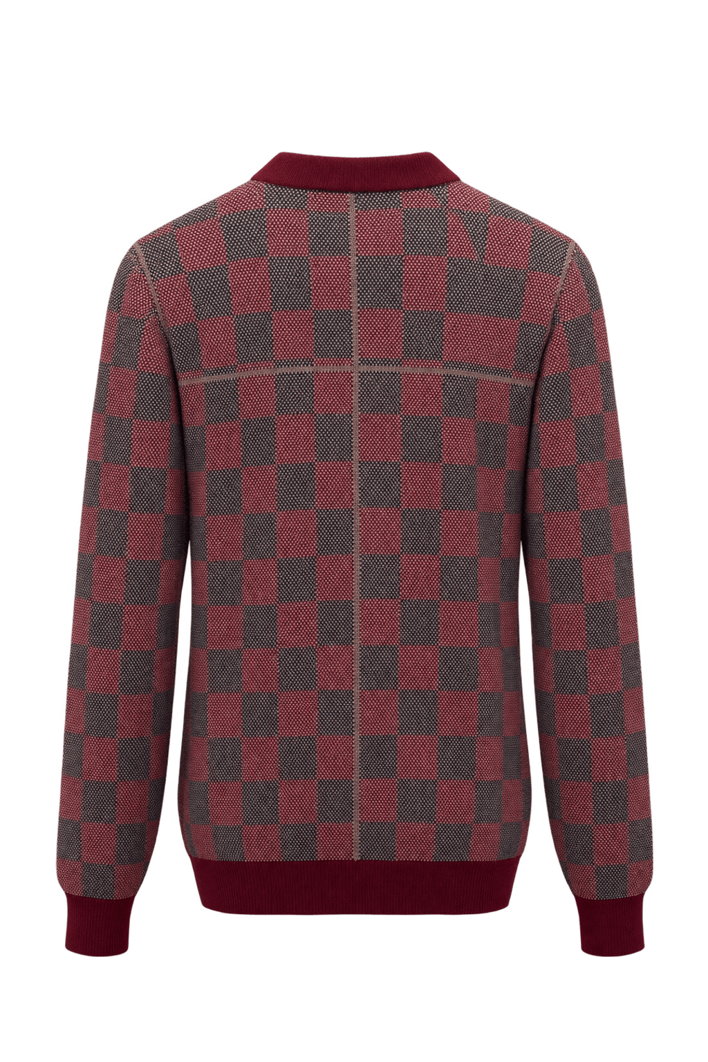 1980s Burgundy Knit Polo - Back View