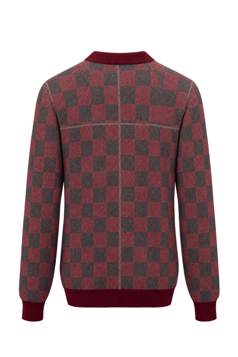 1980s Burgundy Knit Polo - Back View