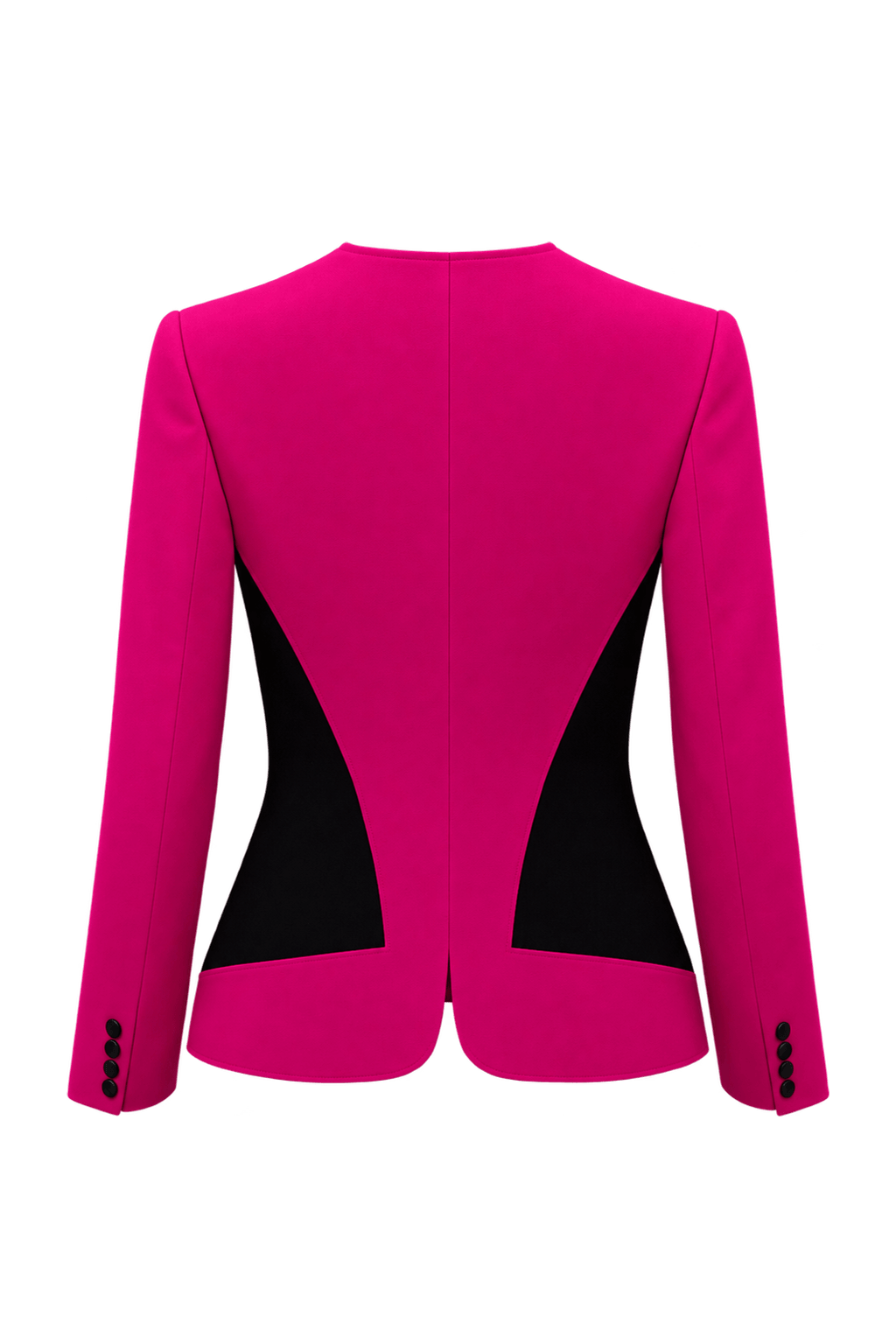 1980s Hot Fuchsia Pink Structured Jacket - Back View
