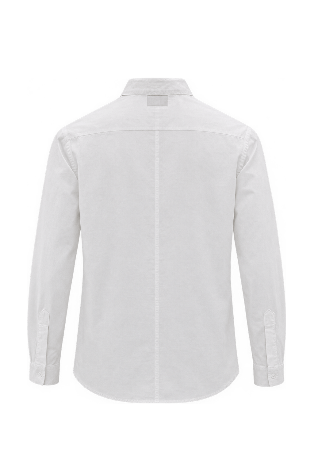 1970s Ivory White Cotton Dress Shirt - Back View