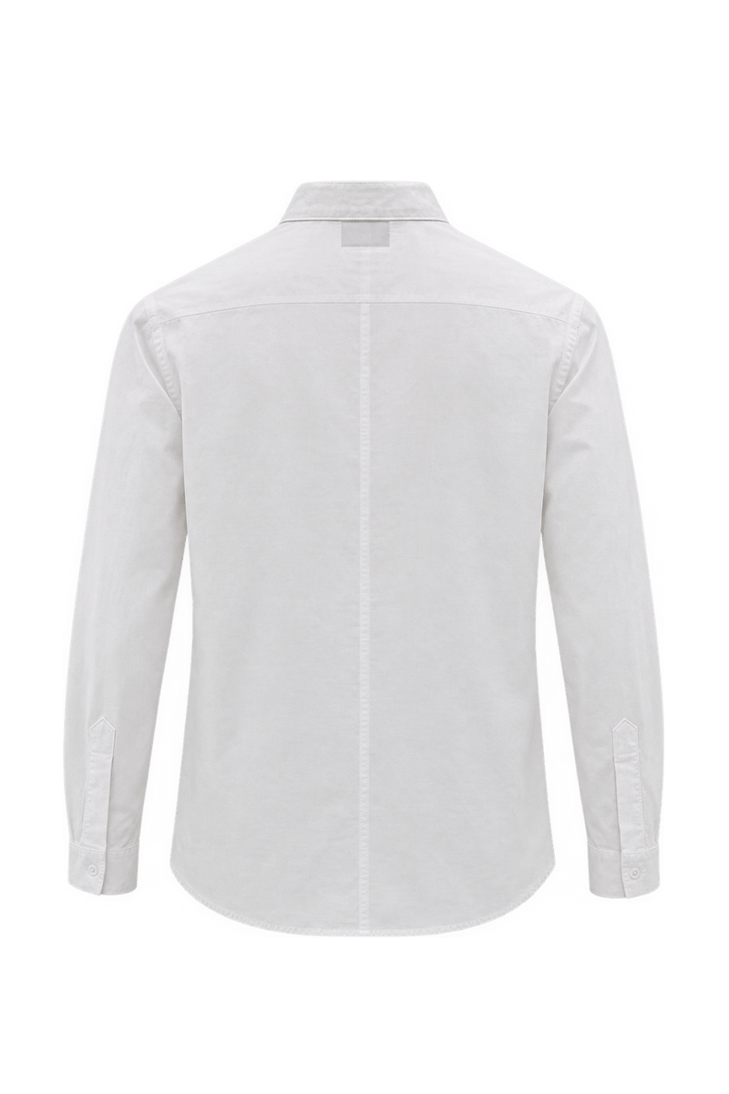 1970s Ivory White Cotton Dress Shirt - Back View
