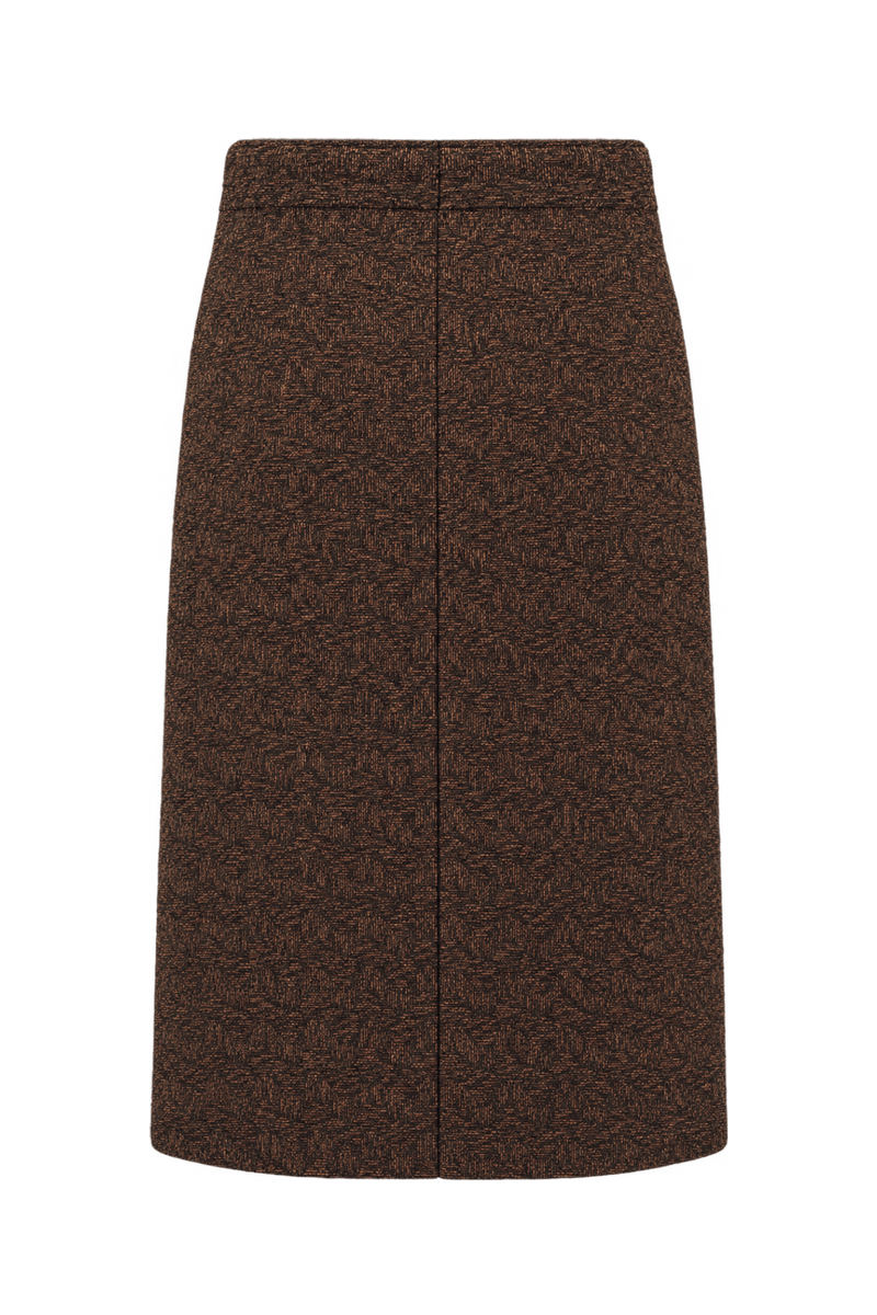 1930s Dark Reddish Brown Wool Blend Skirt - Back View