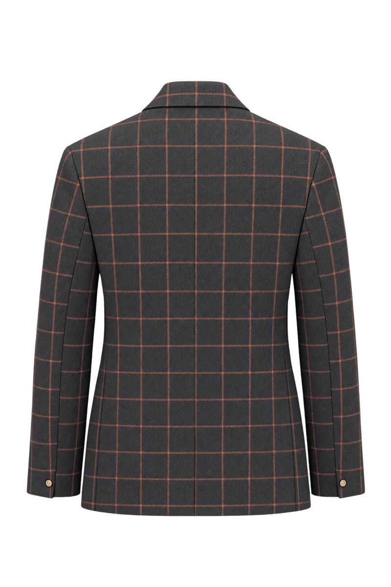 1980s Dark Navy Wool Blazer - Back View