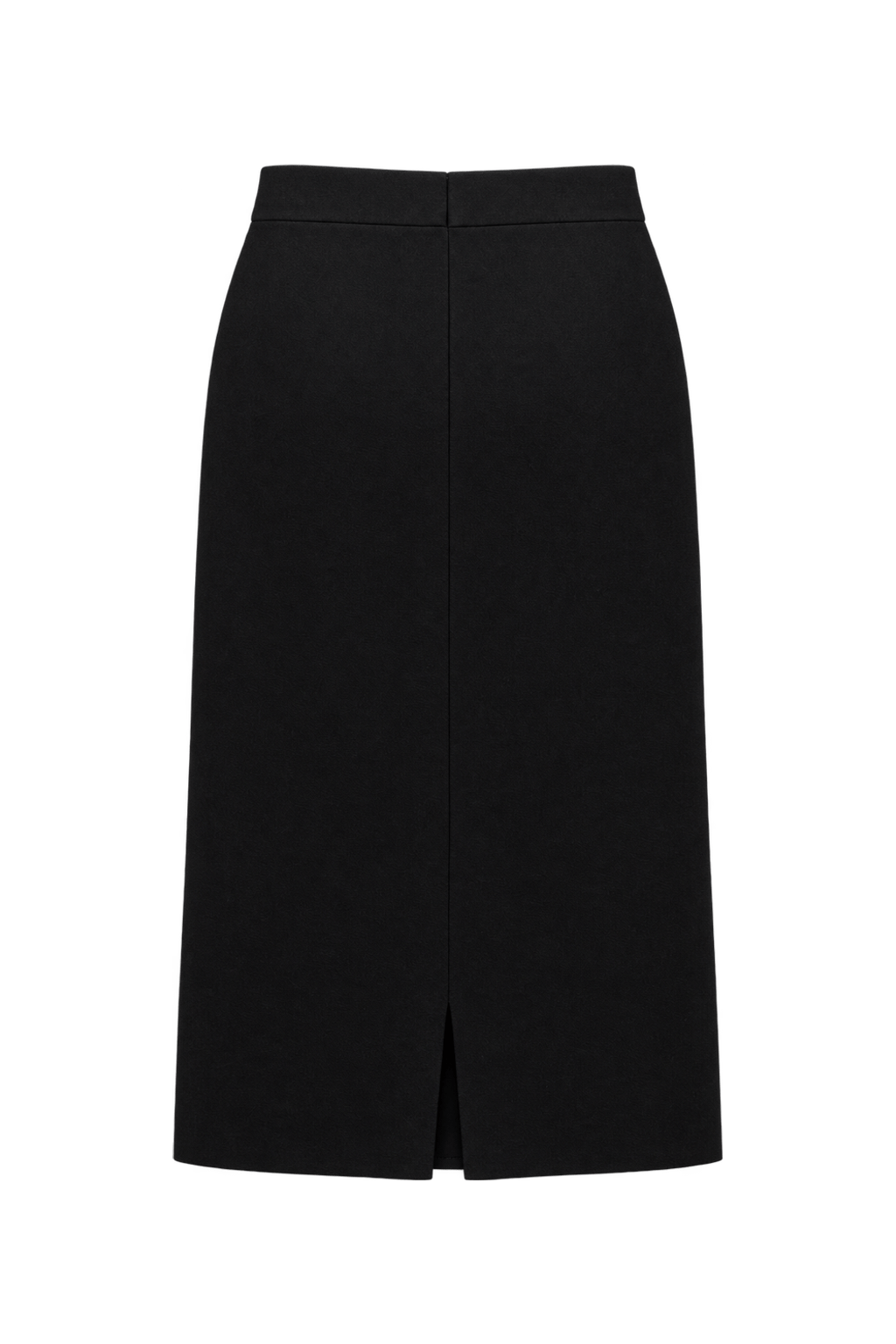 1990s Black Wool Blend Skirt - Back View