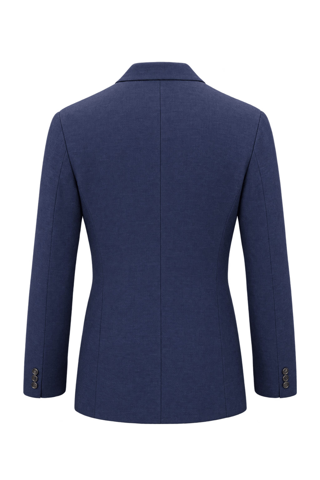 1980s Dark Navy Blue Woven Blazer - Back View