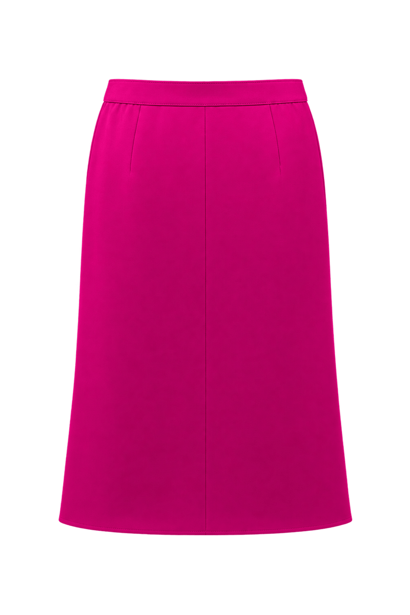 1970s Vivid Fuchsia Pink Woven Skirt - Back View