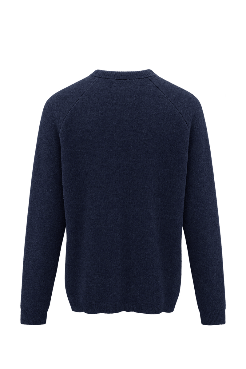 1990s Navy Blue Knit Sweater - Back View