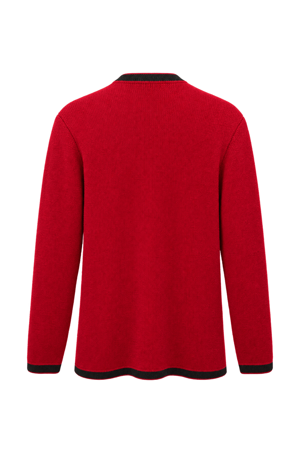 1970s Crimson Red Knit Cardigan - Back View