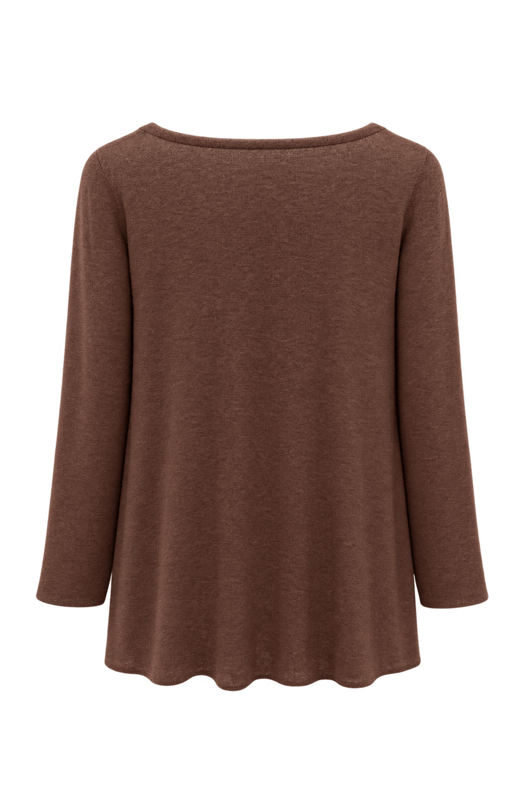 1990s Chocolate Brown Fine Yarn Knit Tunic - Back View