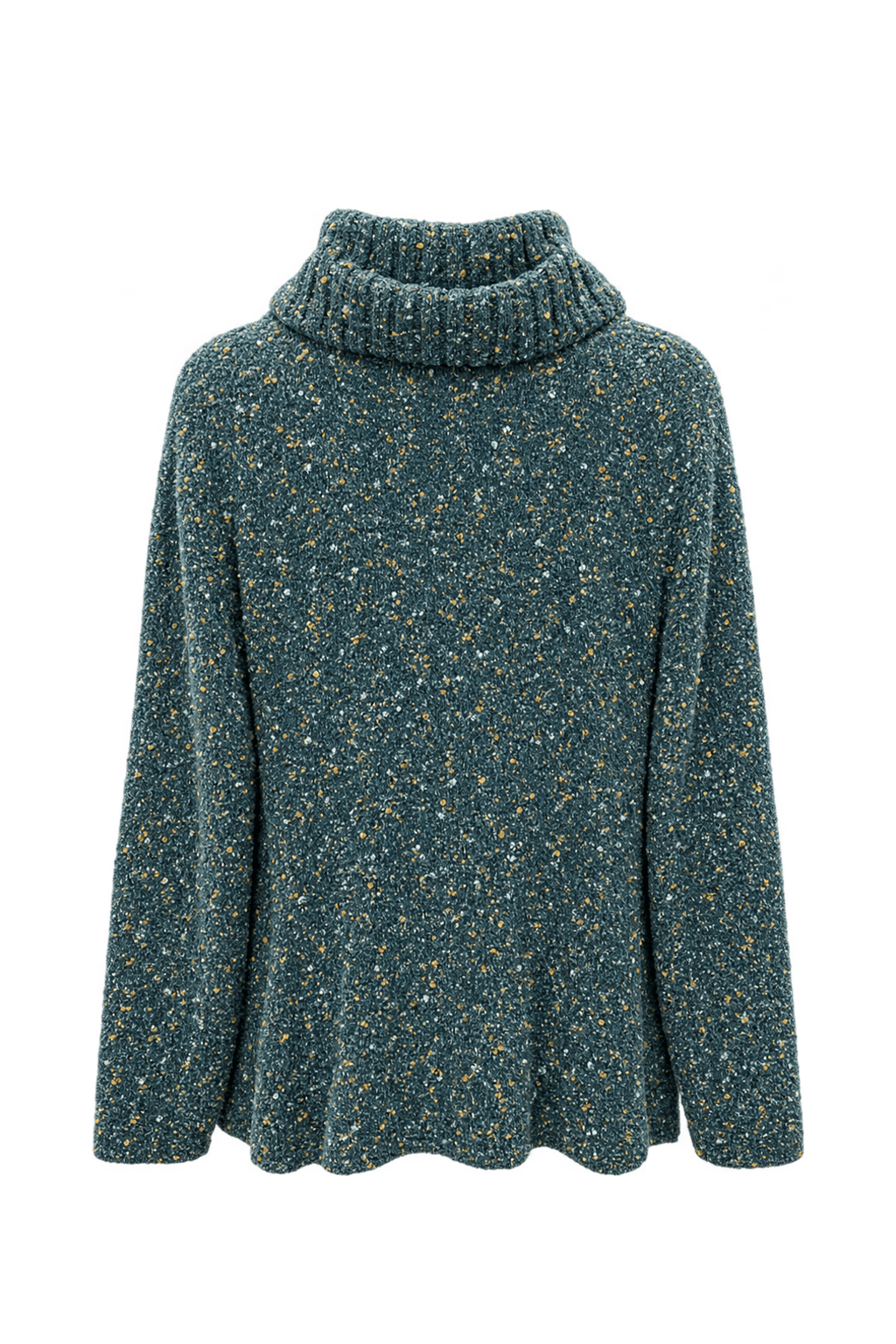 1980s Deep Teal Blue Knit Sweater - Back View