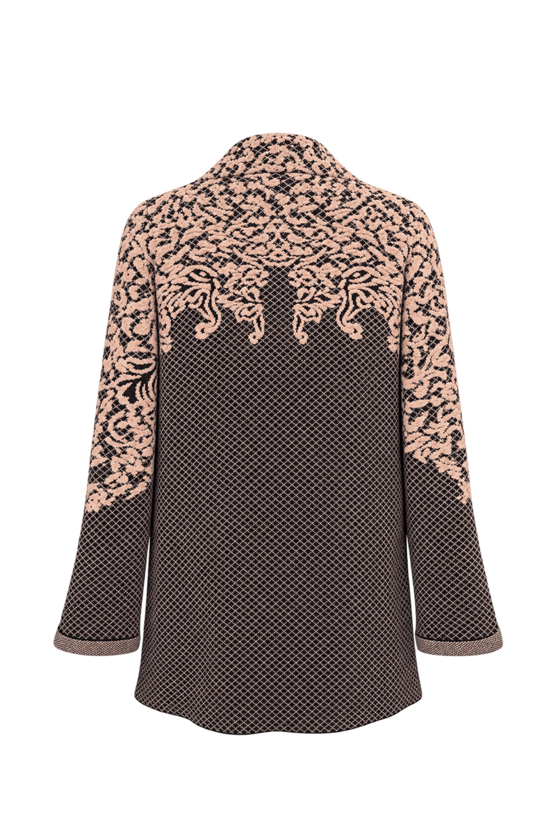 1980s Black Knit Cardigan - Back View