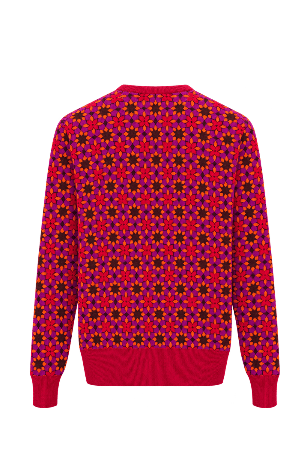 1980s Magenta Red Knit Sweater - Back View