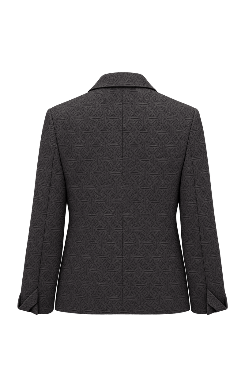 1990s Dark Chocolate Brown Woven Fabric Jacket - Back View