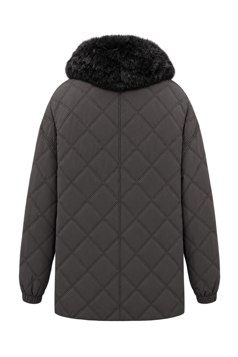1990s Dark Charcoal Brown Synthetic Jacket - Back View