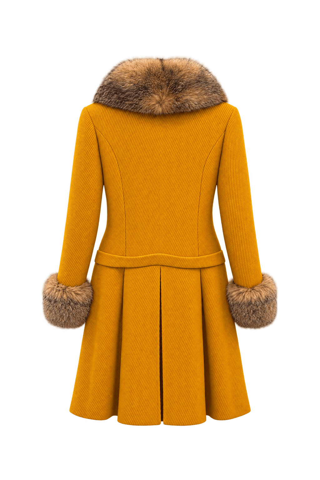 1970s Golden Ochre Corduroy Coat - Back View