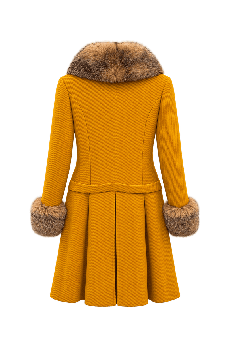 1970s Golden Ochre Corduroy Coat - Back View