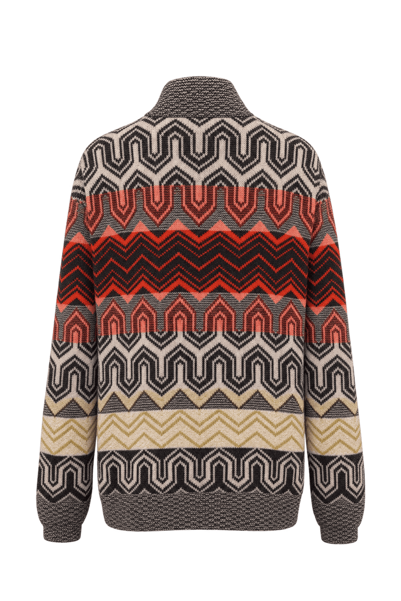 1980s Charcoal Grey Wool Cardigan - Back View