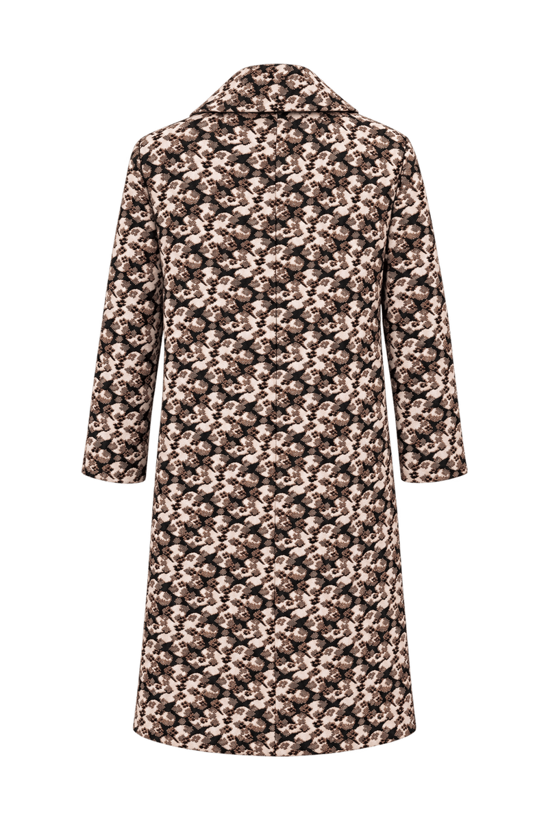 1960s Cream and Pale Pink Textured Woven Coat - Back View
