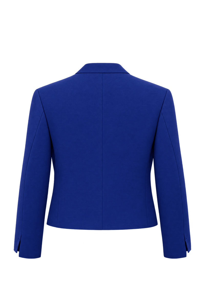 1980s Cobalt Blue Woven Jacket - Back View