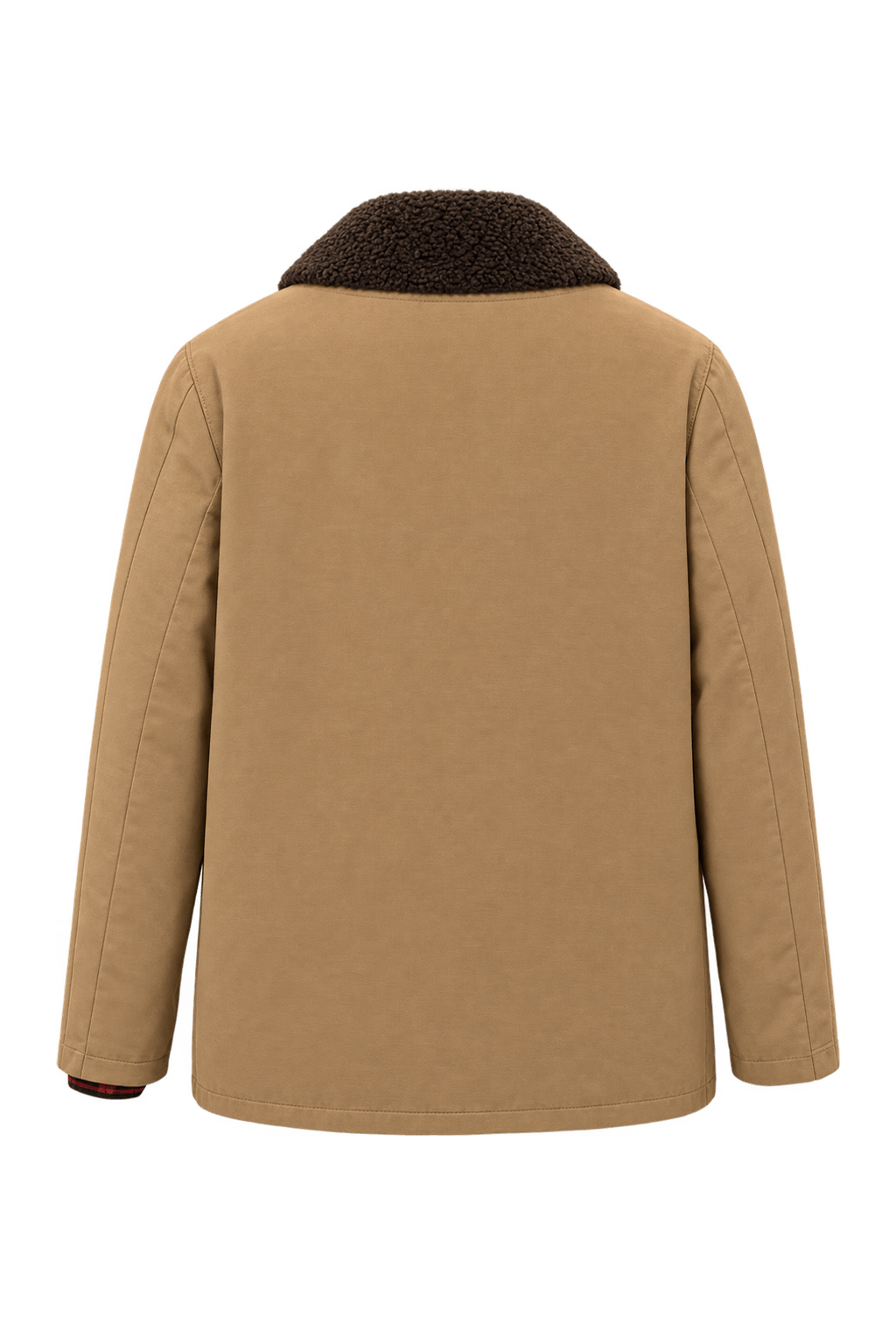 1980s Camel Tan Woven Fabric Jacket - Back View