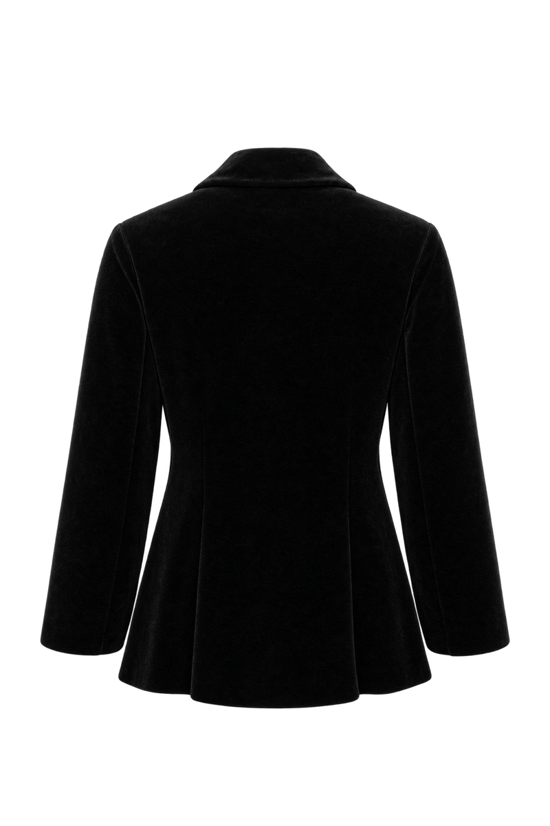 1980s Black Velvet Jacket - Back View