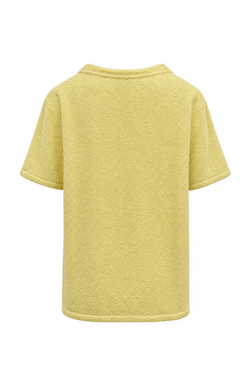 1990s Pale Lemon Yellow Unverified Knit Sweater - Back View