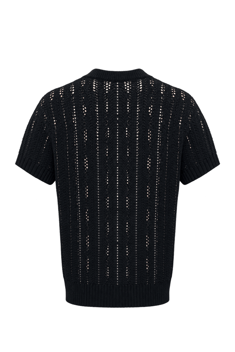 1990s Black Unverified Knit Sweater - Back View