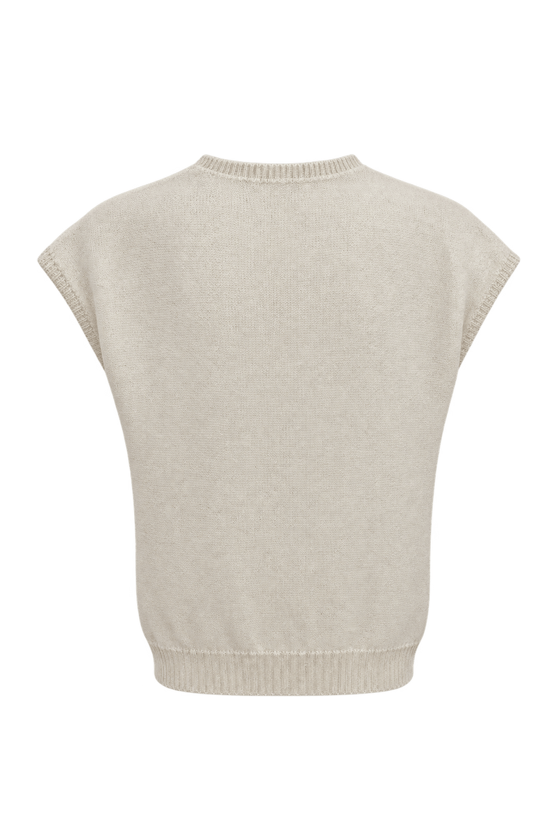 1990s Cream White Unverified Knit Sweater - Back View