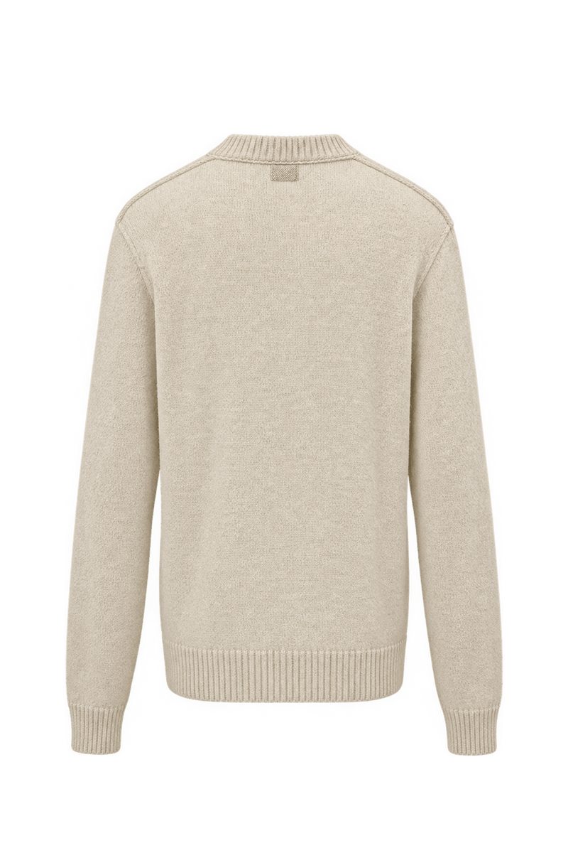 1990s Warm Cream Unverified Knit Sweater - Back View