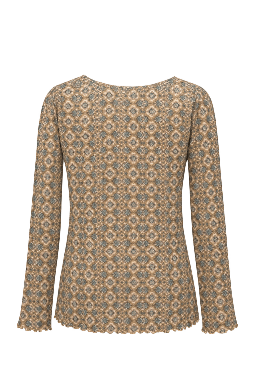 1990s Tan Beige Unverified Lightweight Knit Blouse - Back View