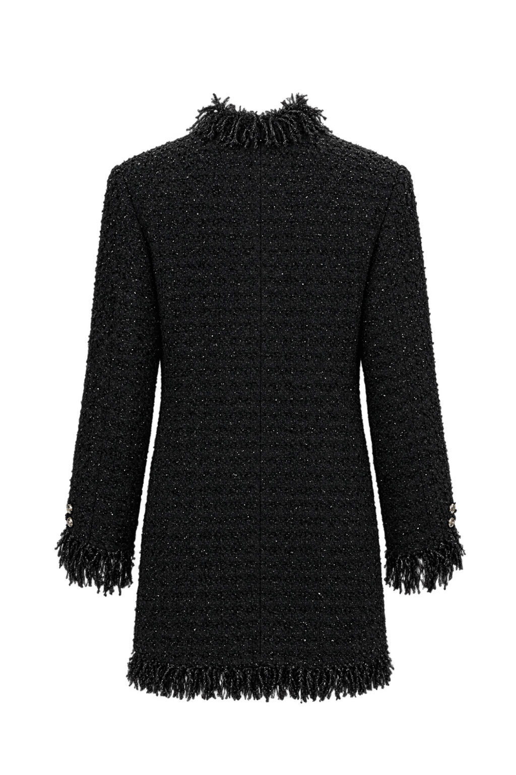 1980s Black Unverified Textured Jacket - Back View