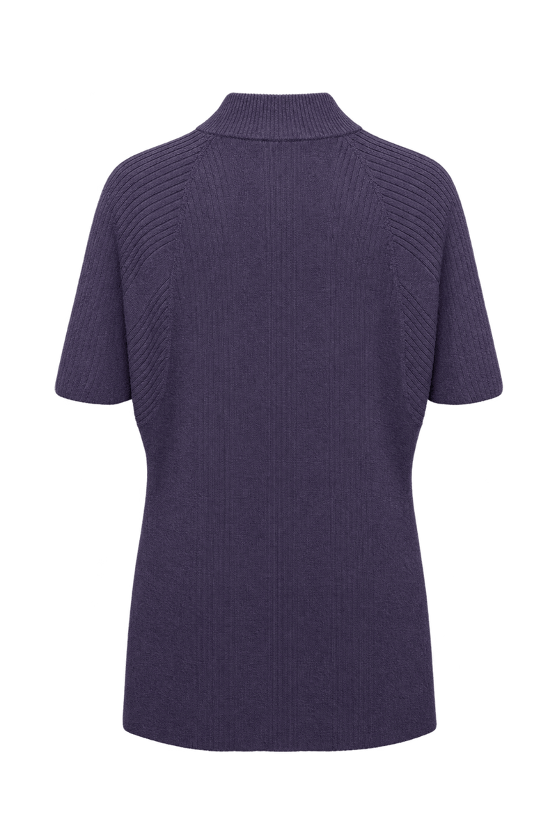 1990s Muted Plum Purple Knit Mini Dress - Back View