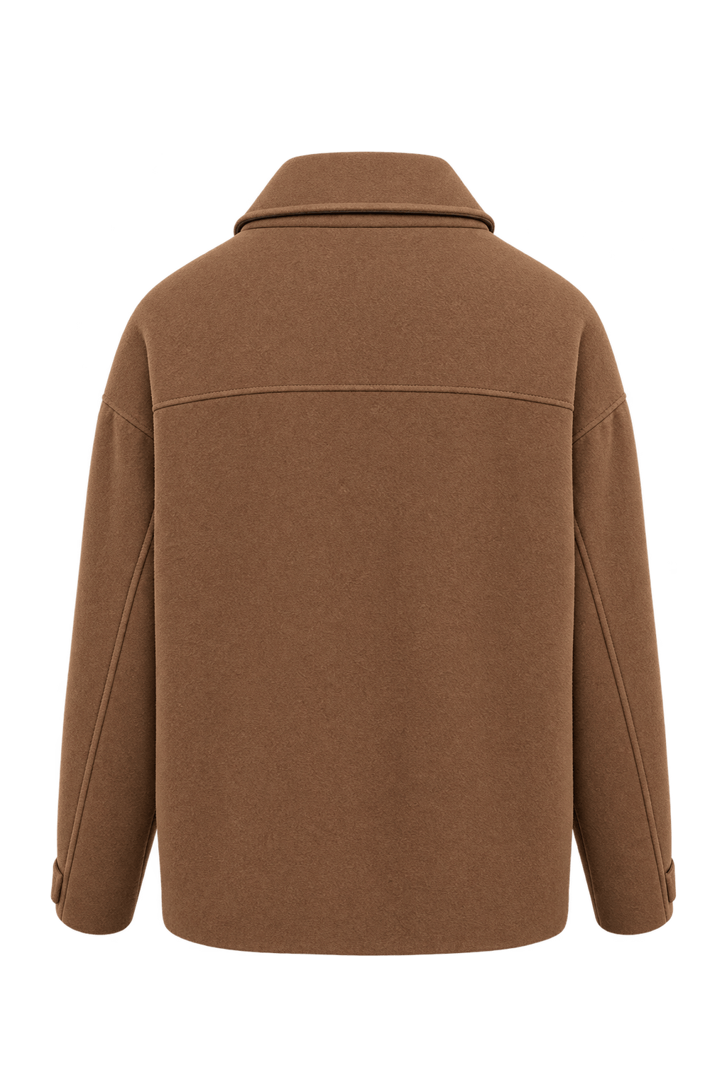1990s Warm Camel Brown Wool Jacket - Back View