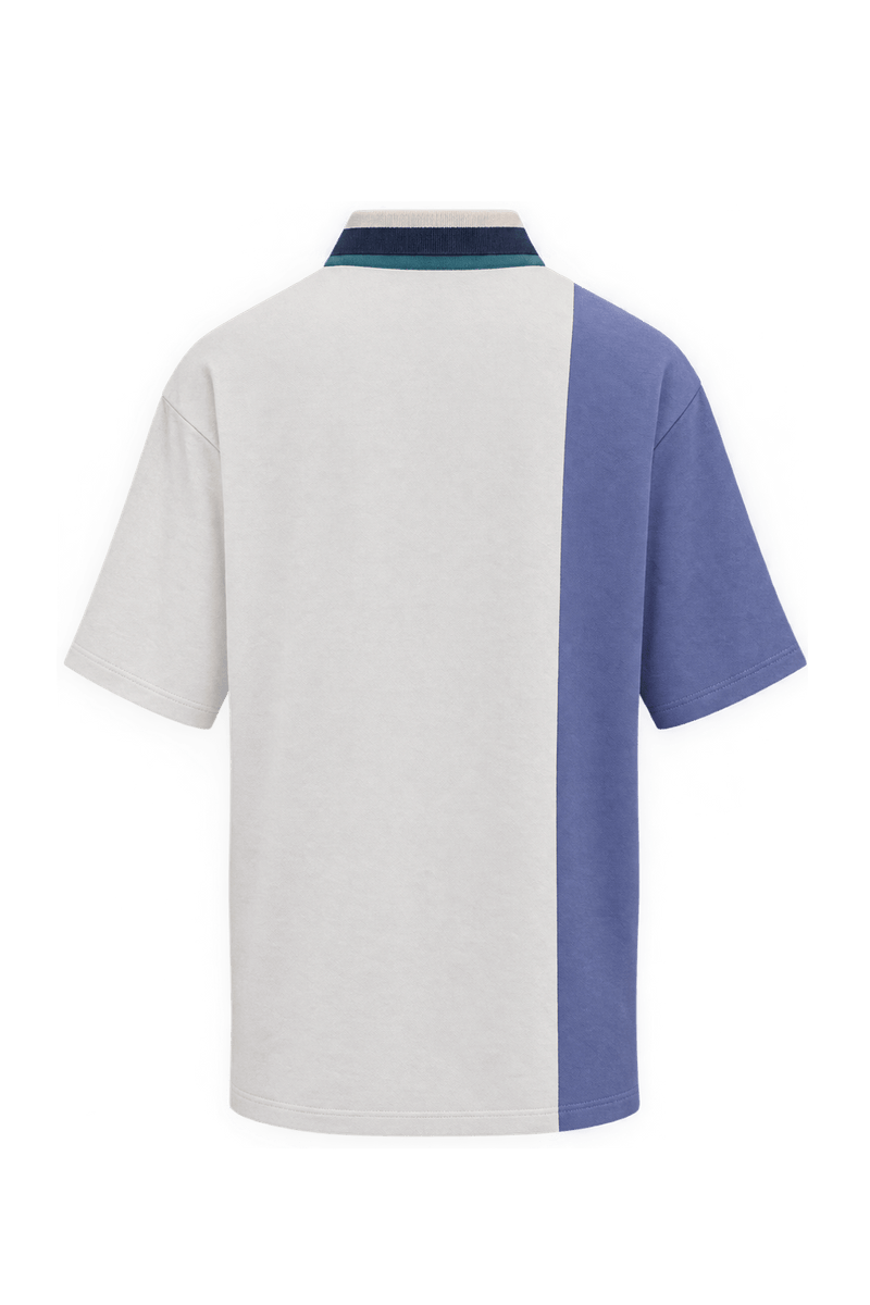 1990s Cream White Knit Polo - Back View