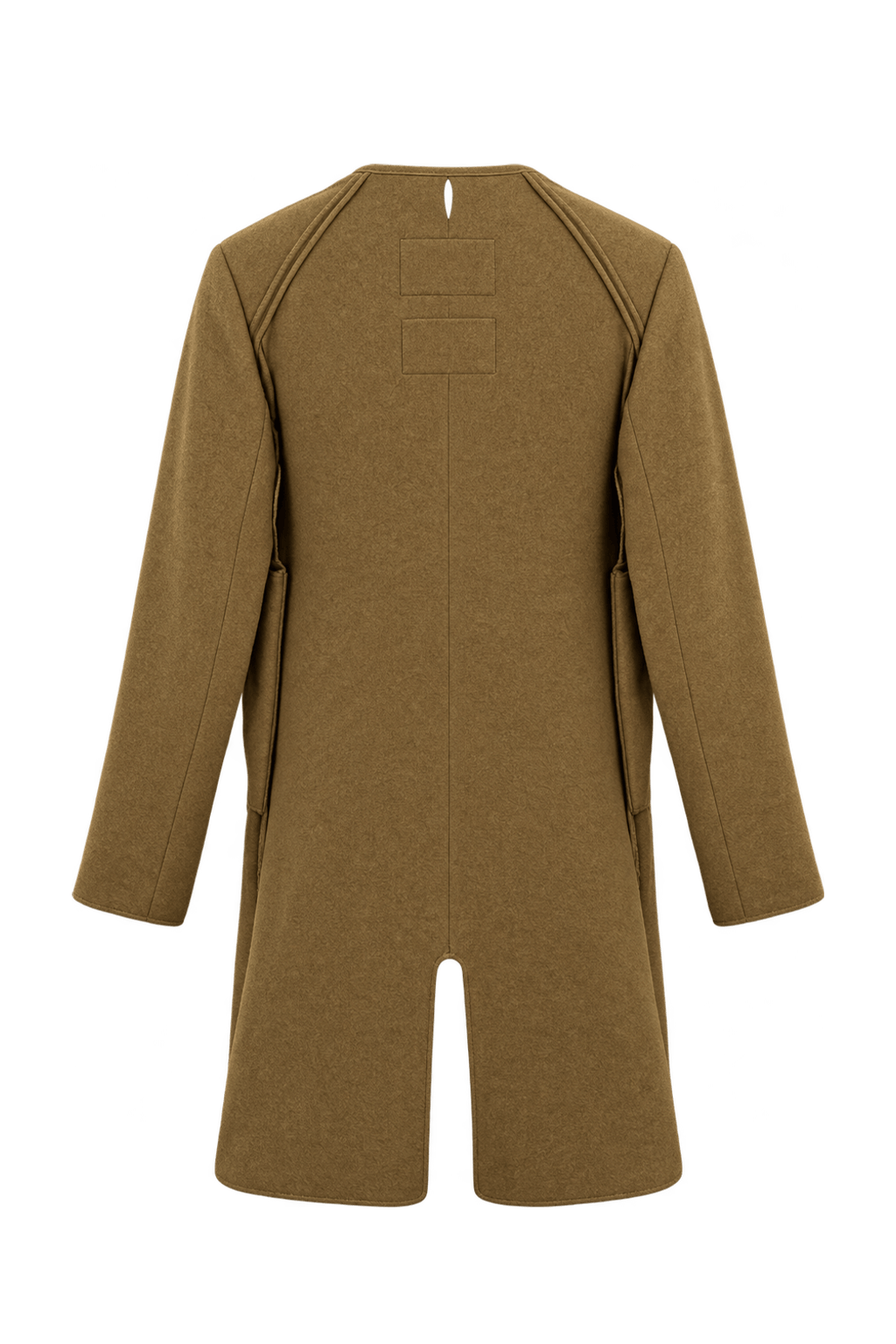 1980s Camel Tan Wool Blend Coat - Back View