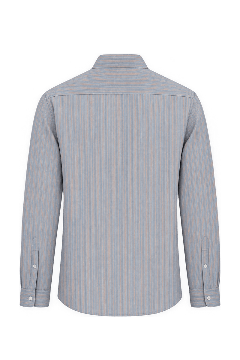 1990s Light Blue Cotton Button-Down Shirt - Back View