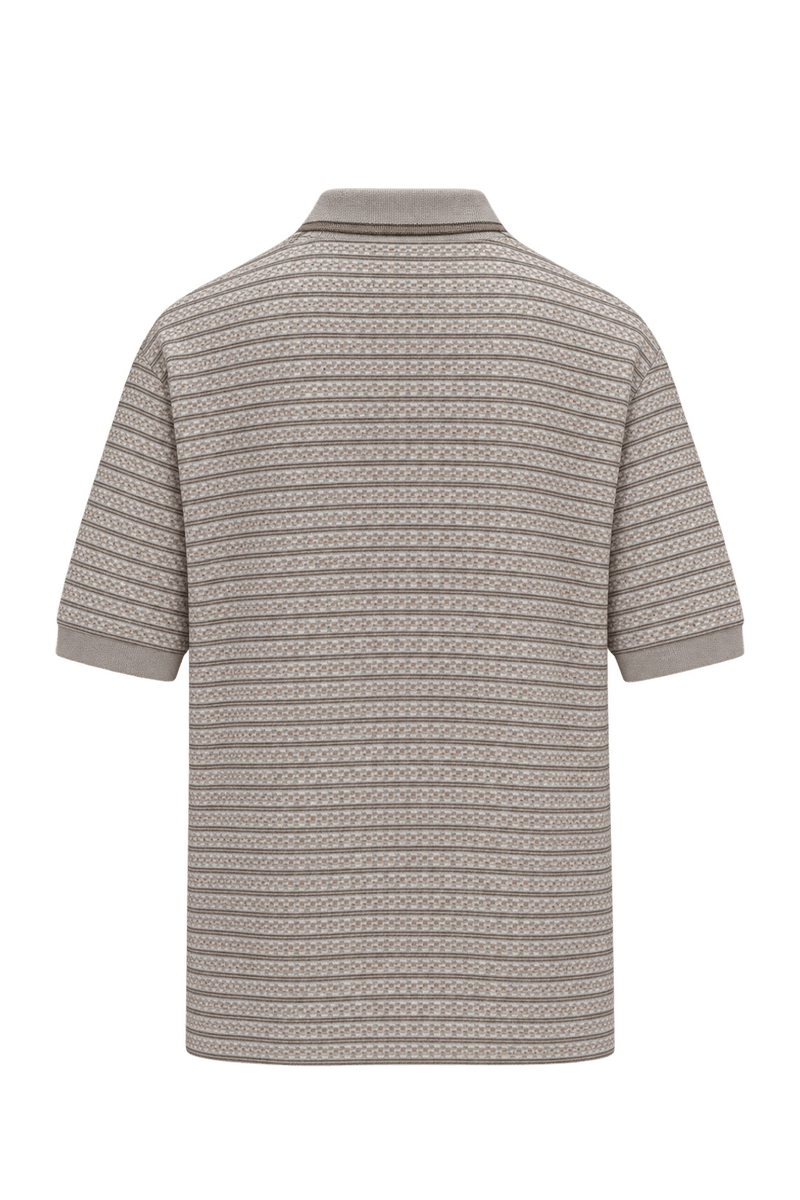 1990s Cream Beige Knit Polo - Back View