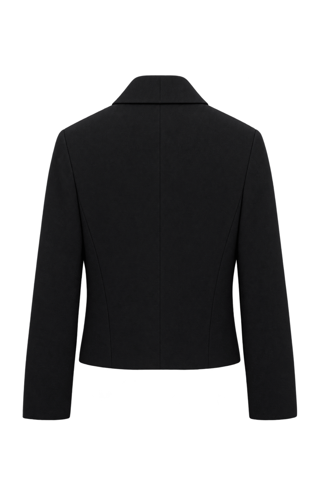1980s Very Dark Navy Blue Unverified Woven Suiting Fabric Jacket - Back View
