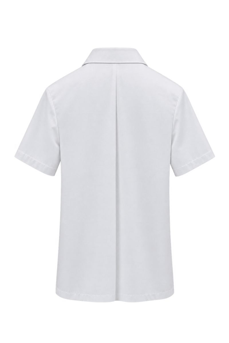 1990s White Polyester Blouse - Back View