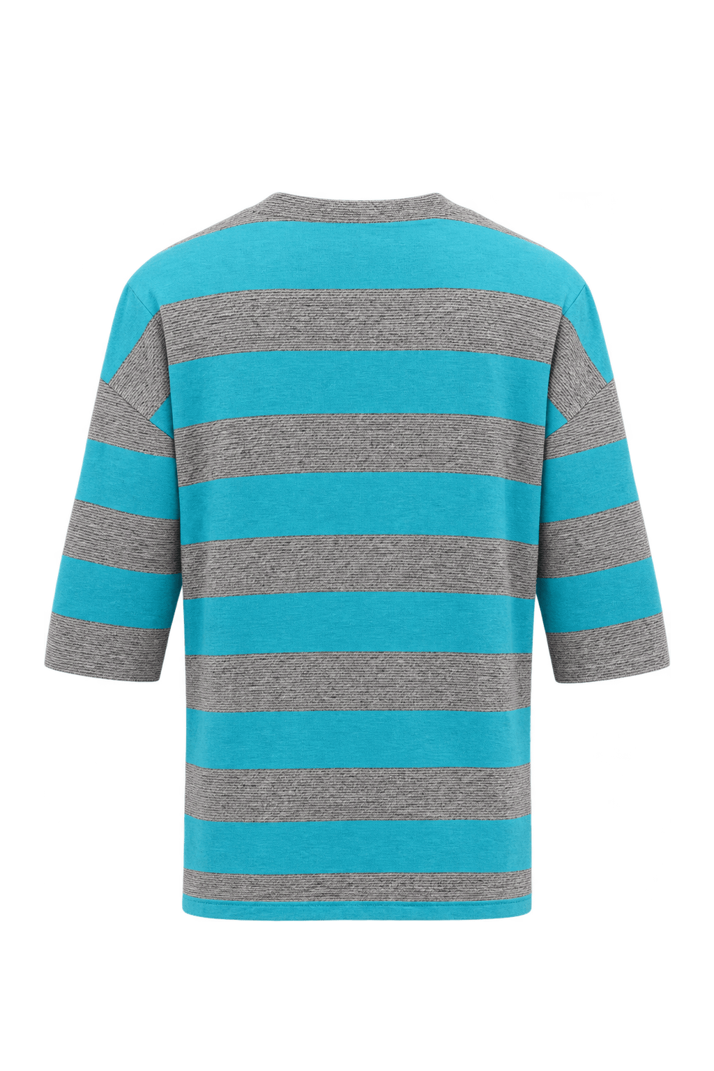1990s Bright Turquoise Cotton Knit T-Shirt - Back View
